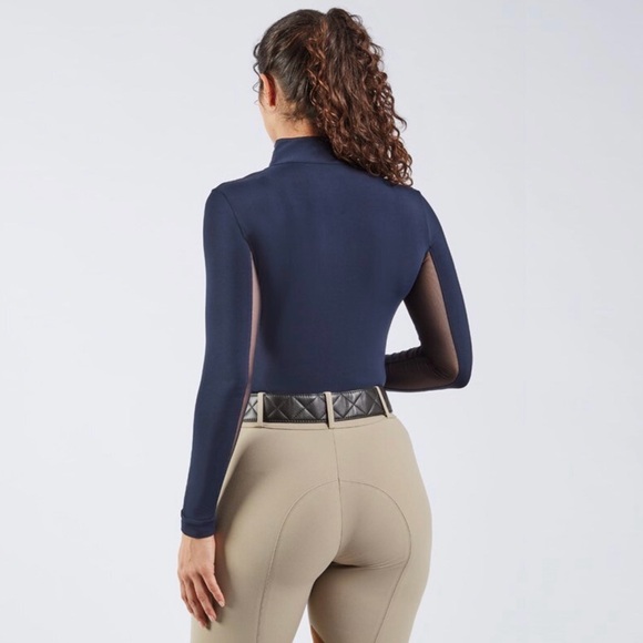 The Tailored Sportsman Womens Size Large Navy Blue Quarter Zip Long Sleeve Shirt - Picture 2 of 14